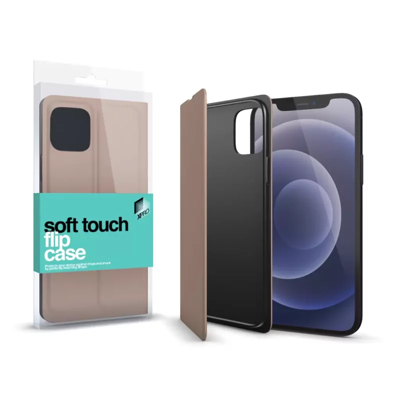 XPRO™ Soft Touch Flip tok Rose Gold Samsung Galaxy A20s készülékhez