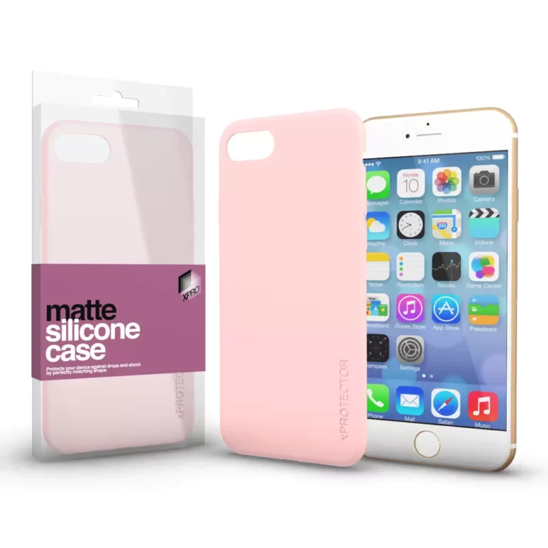 XPRO™ Szilikon matte tok ultravékony Púder pink Apple iPhone 7 / 8 / SE 2020 / SE 2022 készülékhez