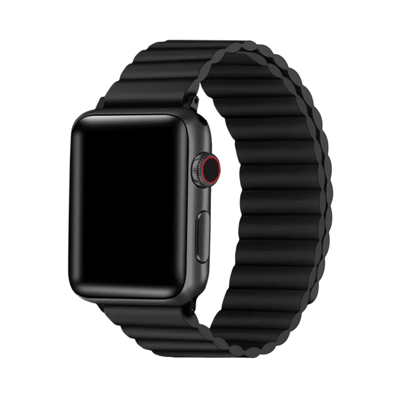 XPRO™ Apple Watch mágneses szilikon szíj fekete Apple Watch 42mm (S1-S3) / 44mm / 45mm / 46mm / 49mm készülékhez