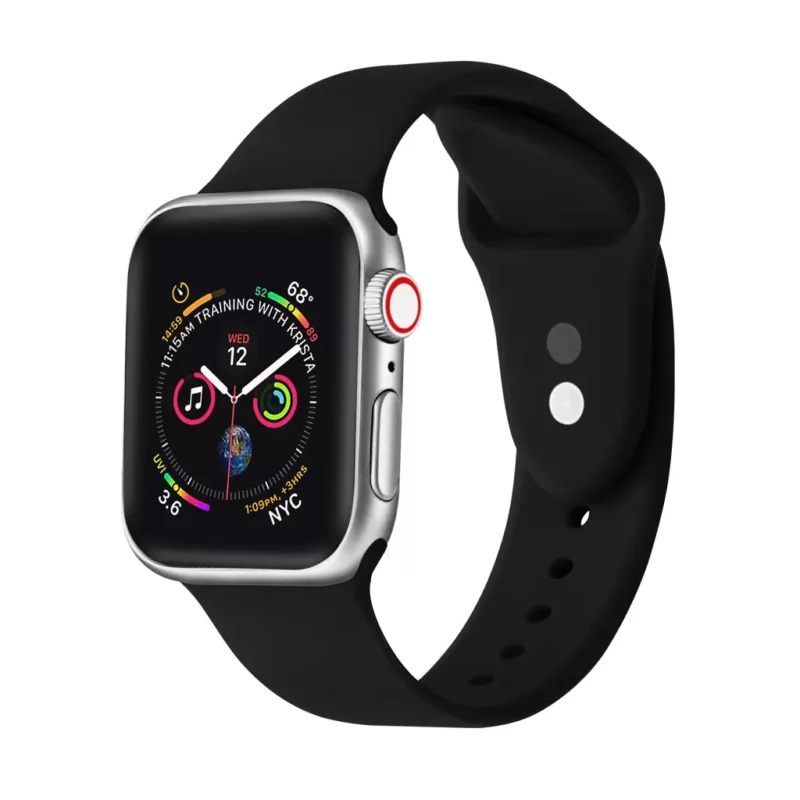 XPRO™ Apple Watch szilikon sport szíj Fekete Apple Watch 42mm (S1-S3) / 44mm / 45mm / 46mm / 49mm készülékhez
