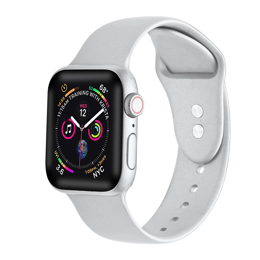 XPRO™ Apple Watch szilikon sport szíj Ezüst Apple Watch 38mm / 40mm / 41mm / 42mm (S10) készülékhez