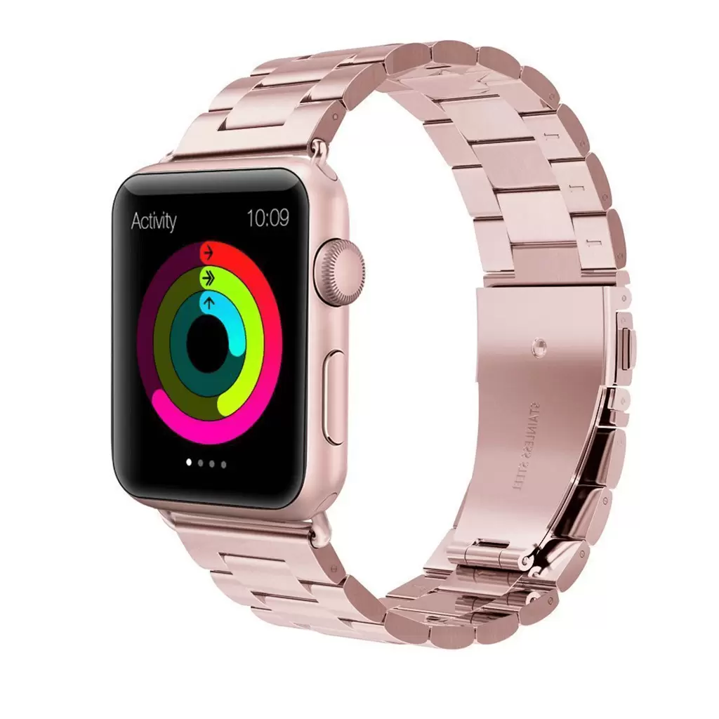 XPRO™ Apple Watch rozsdamentes. vastag acél szíj Rose Arany. Apple Watch 42mm (S1-S3) / 44mm / 45mm / 46mm / 49mm készülékhez
