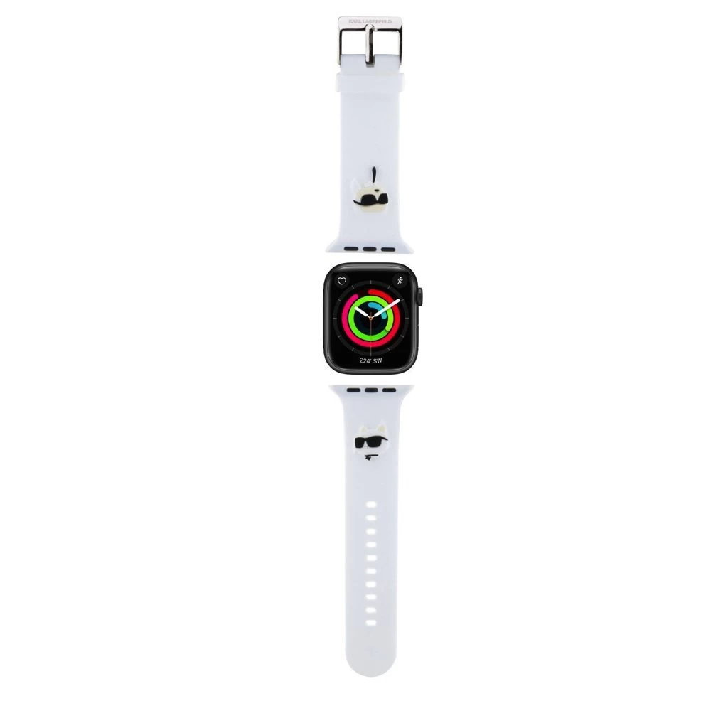 Karl Lagerfeld óraszíj fehér KLAWLSLKCNH Apple Watch 42mm (S1-S3) / 44mm / 45mm / 46mm / 49mm készülékhez