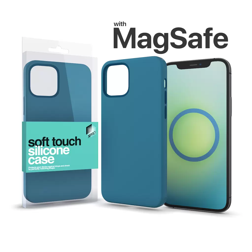 XPRO™ MagSafe rögzítésű Soft Touch Szilikon tok Apple Iphone 13 Pro Max készülékhez – cinegekék