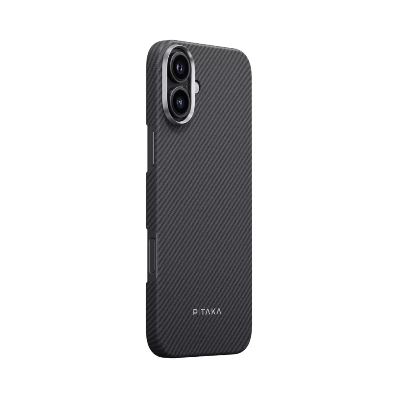 Pitaka ULTRA-SLIM tok Black/Grey Twill Apple iPhone 16 készülékhez – MagSafe rögzítéssel (KI1601A)