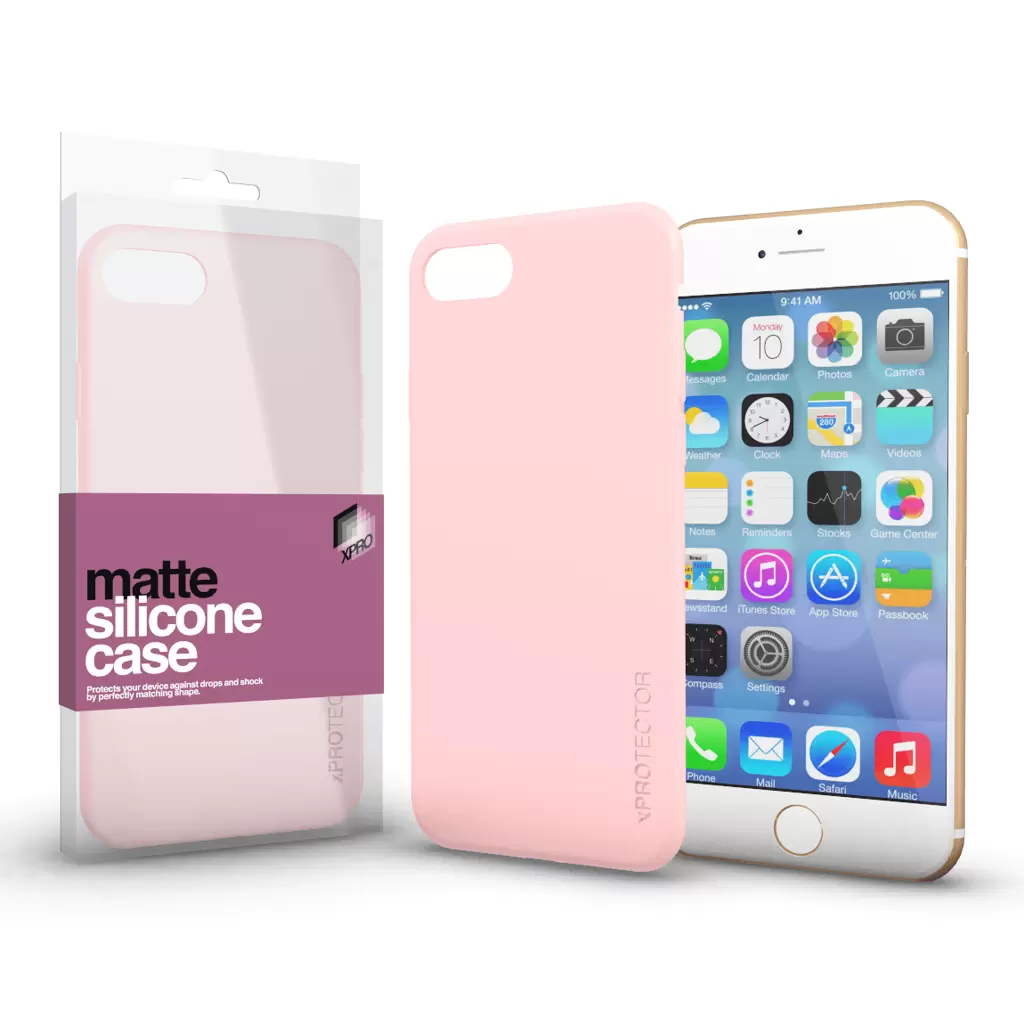XPRO™ Szilikon matte tok ultravékony Púder pink Apple iPhone 7 / 8 / SE 2020 / SE 2022 készülékhez