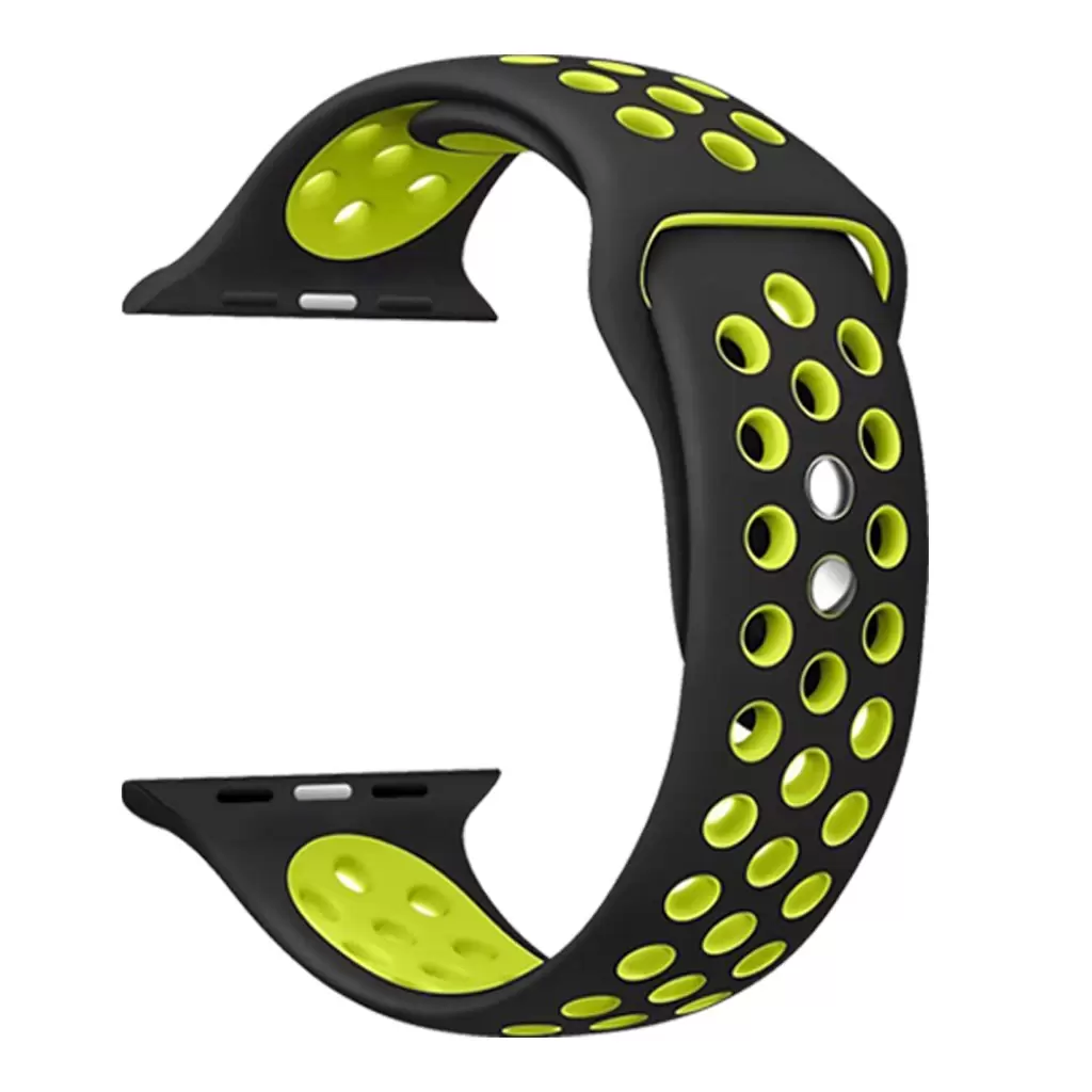 XPRO™ Apple Watch lélegző sport szíj Fekete / Zöld Apple Watch 42mm (S1-S3) / 44mm / 45mm / 46mm / 49mm készülékhez