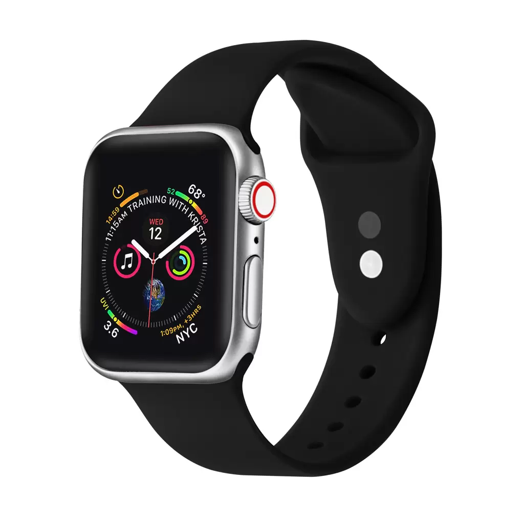 XPRO™ Apple Watch szilikon sport szíj Fekete Apple Watch 42mm (S1-S3) / 44mm / 45mm / 46mm / 49mm készülékhez