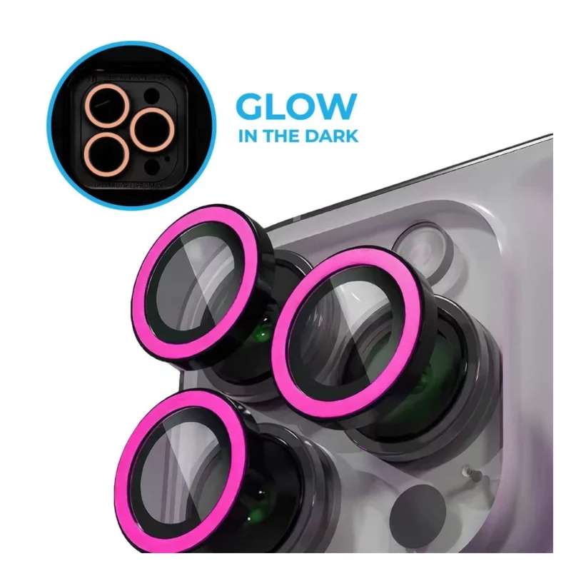 XPRO™ Luminous Prémium Kameravédő Üveg Apple iPhone 15 Pro / Apple iPhone 15 Pro Max készülékhez – Pink