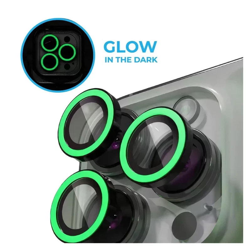 XPRO™ Luminous Prémium Kameravédő Üveg Apple iPhone 15 Pro / Apple iPhone 15 Pro Max készülékhez – Zöld