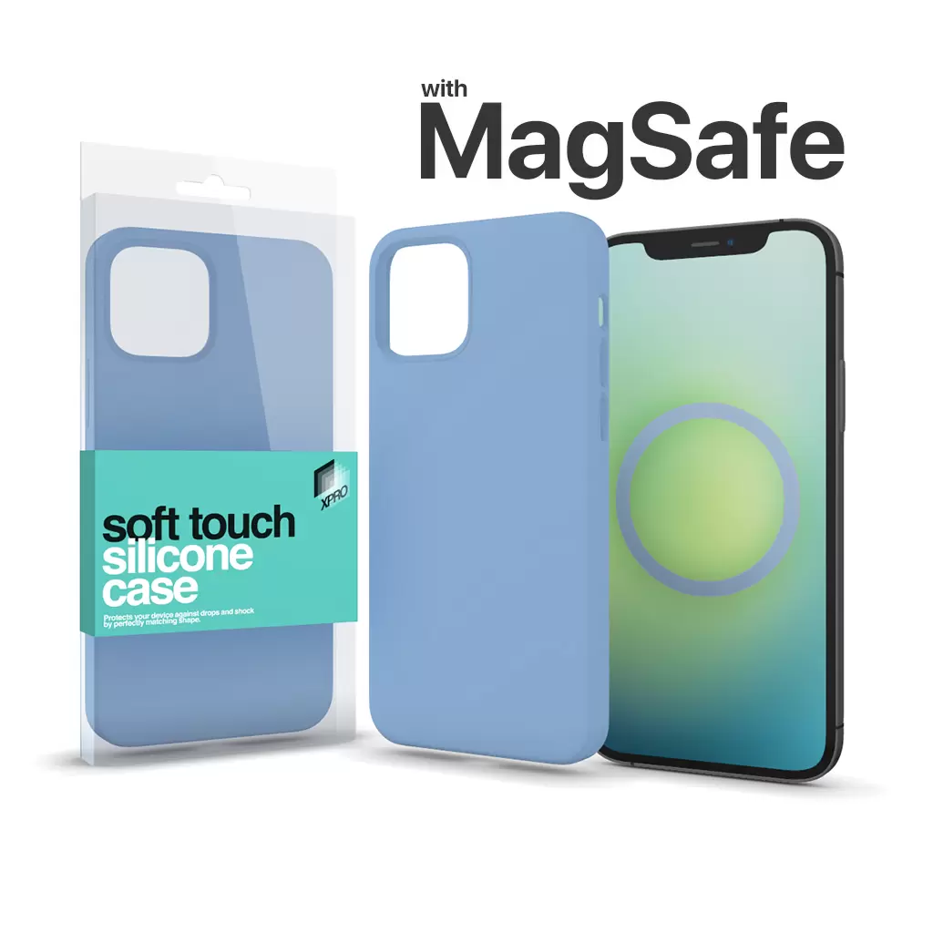 XPRO™ MagSafe rögzítésű Soft Touch Szilikon tok Apple Iphone 15 Pro Max készülékhez – világoskék