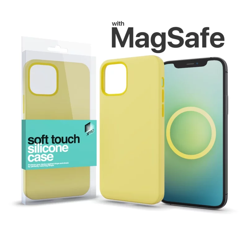 XPRO™ MagSafe rögzítésű Soft Touch Szilikon tok Apple Iphone 16 Pro Max készülékhez – sárga